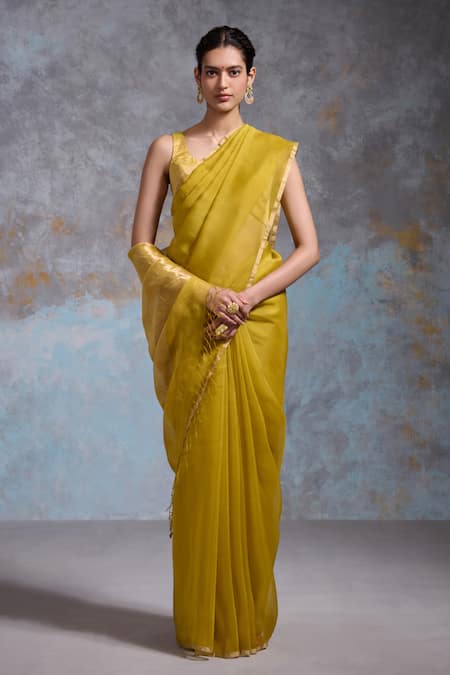 Dressfolk Vaishali Organza Saree With Unstitched Blouse Piece 