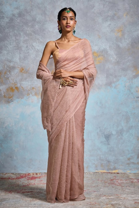 Dressfolk Tisya Tissue Saree With Unstitched Blouse Piece 