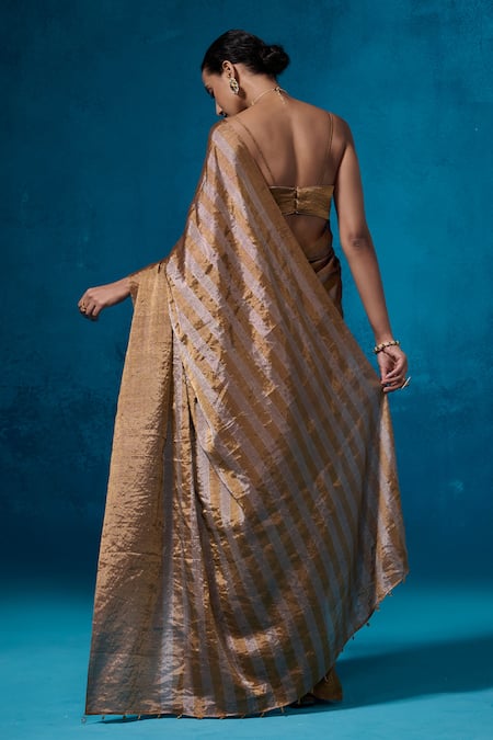 Dressfolk Shabeena Tissue Saree With Unstitched Blouse Piece 