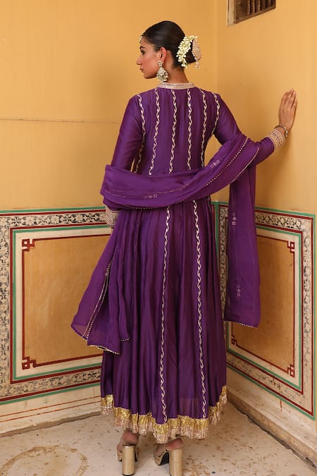 Amoree india Kundan Embroidered Anarkali With Dupatta 