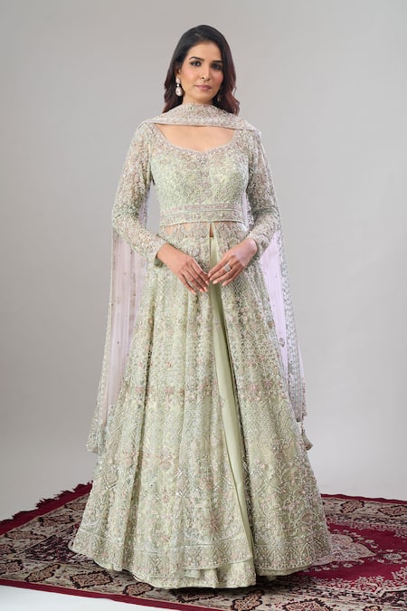 Alaya Advani Hand Embroidered Anarkali Lehenga Set 
