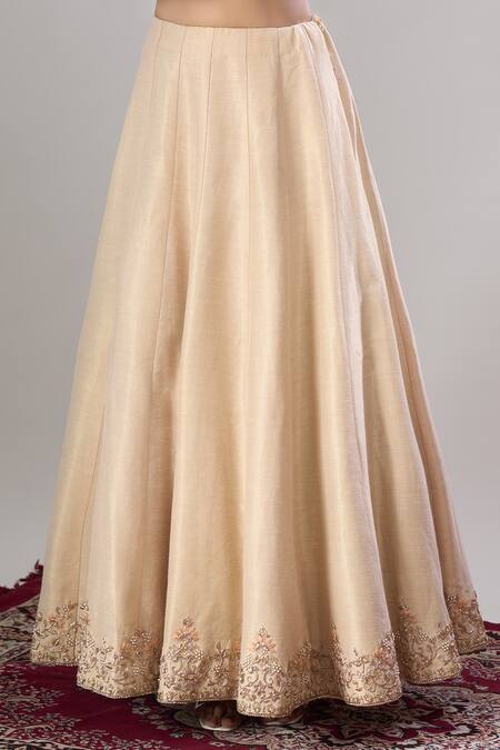 Alaya Advani Beige Net, Silk Embroidery, Zari, Sequins Round Hand Slit Anarkali Lehenga Set at Aza Fashions Alaya Advani_Beige Net, Silk Embroidery, Zari, Sequins Round Hand Slit Anarkali Lehenga Set _at_Aza_Fashions