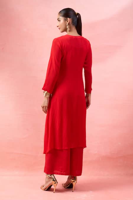 Alaya Advani Embroidered Yoke Kurta & Palazzo Set 