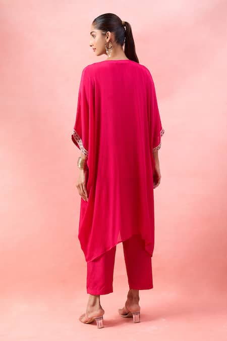 Alaya Advani Yoke Embroidered Kaftan With Wide Leg Pant 