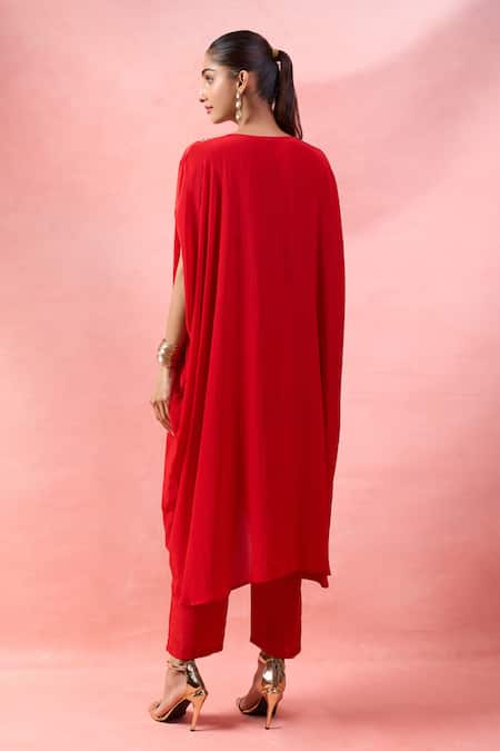 Alaya Advani Embroidered Yoke Cape Kurta & Pant Set 