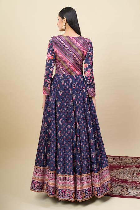 Alaya Advani Floral Print Anarkali With Color Block Dupatta 