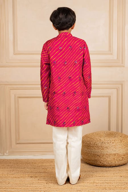 JILMIL DREAMWEAR Dark Pink Mirror Work Kurta & Pant Set 