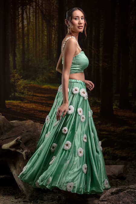 Harshita Jain 3D Floral Embroidered Blouse With Lehenga 