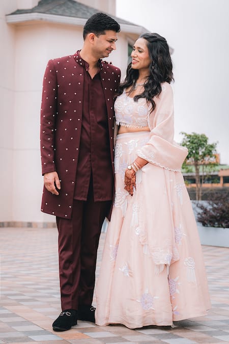 Harshita Jain Resham Rose Embroidered Lehenga Set 