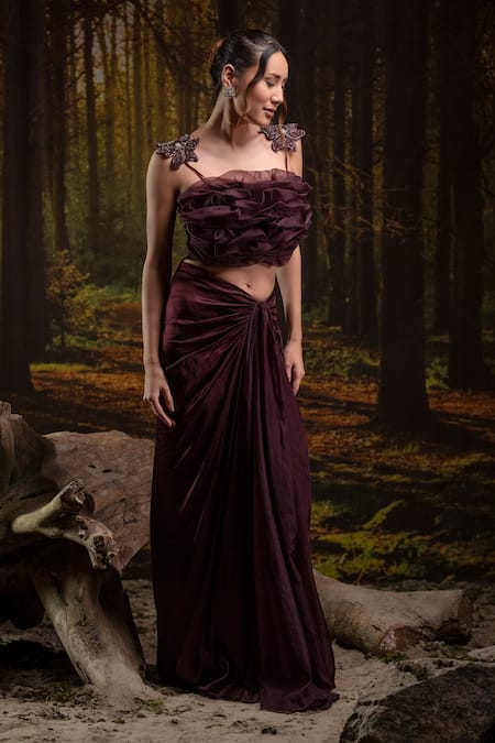 Harshita Jain Floral Hand Embroidered Bustier With Skirt 