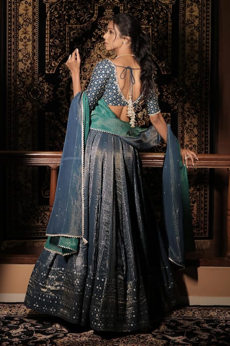 Vana Ethnics The Neelaya Banarasi Embroidered Lehenga Set 