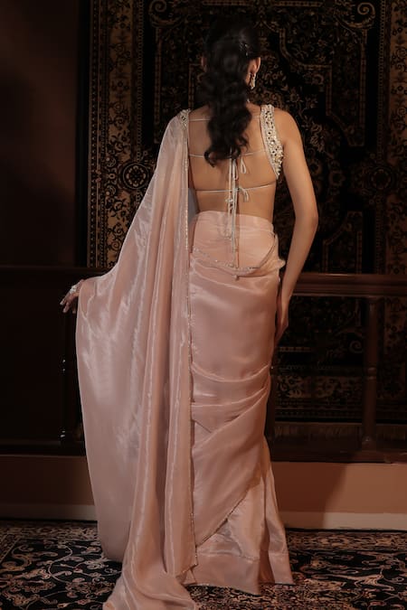 Vana Ethnics The Hiramoti Kundan Embellished Saree With Blouse 