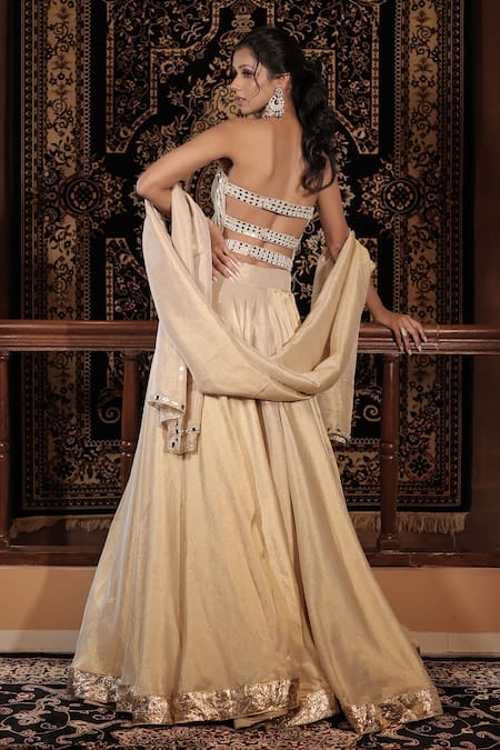 Vana Ethnics The Sitara Spark Mirror Embellished Corset Lehenga Set 