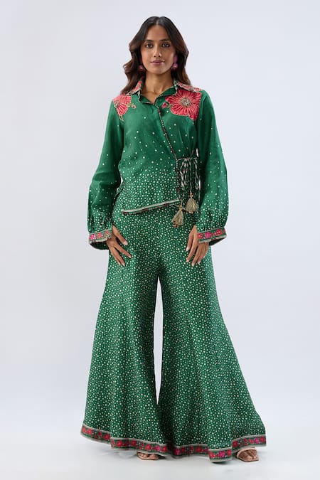 Label Niti Bothra Floral Print Shirt With Sharara 