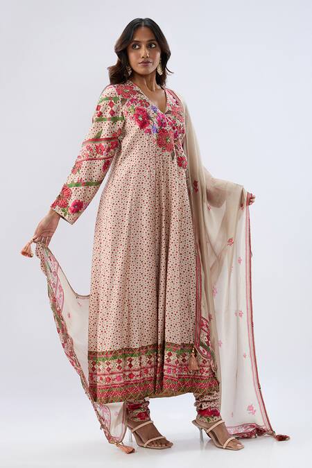 Buy Label Niti Bothra Pink Tencel, , Organza Beads, Sequins, Floral Blossom Kurta Set Online at Aza Fashions Buy_Label Niti Bothra_Pink Tencel, , Organza Beads, Sequins, Floral Blossom Kurta Set _Online_at_Aza_Fashions
