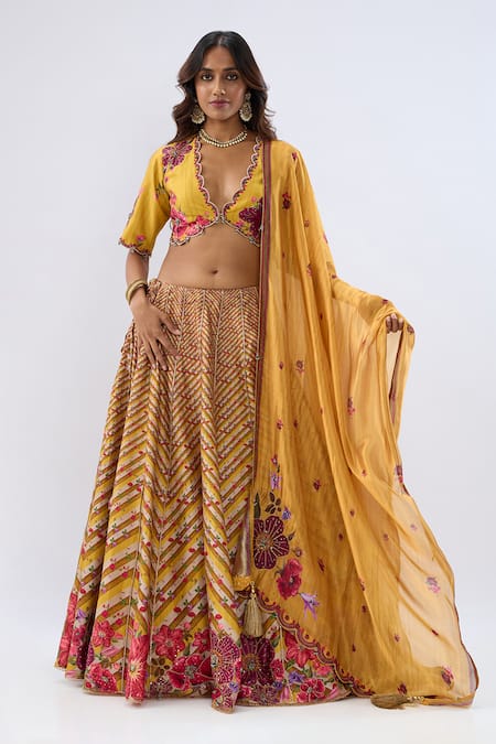 Label Niti Bothra Stripe Pattern Lehenga Set 
