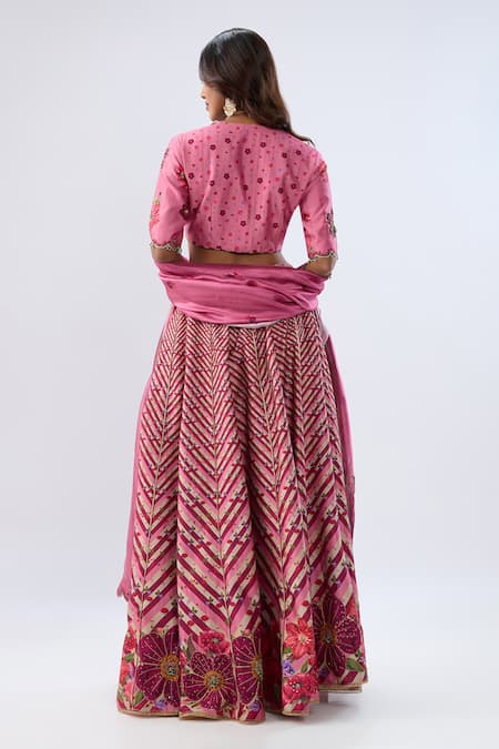 Label Niti Bothra Stripe Pattern Lehenga Set 