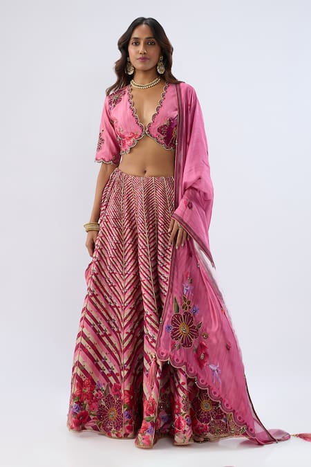 Label Niti Bothra Stripe Pattern Lehenga Set 