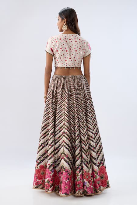 Label Niti Bothra Stripe Pattern Lehenga Set 