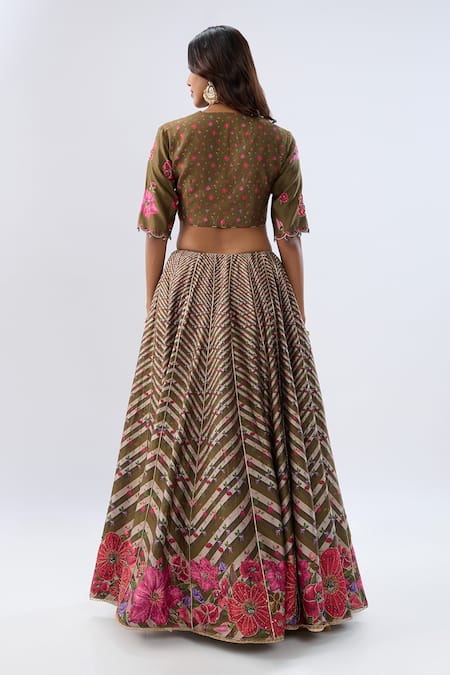 Label Niti Bothra Stripe Pattern Lehenga Set 