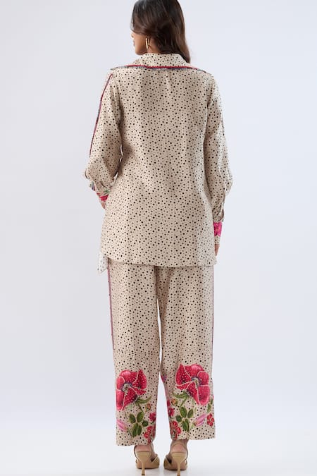 Label Niti Bothra Polka Dot Print Shirt With Pant 