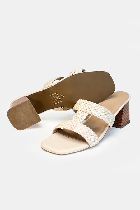 Heel Your Sole Liona Woven Braided Upper Block Heels 