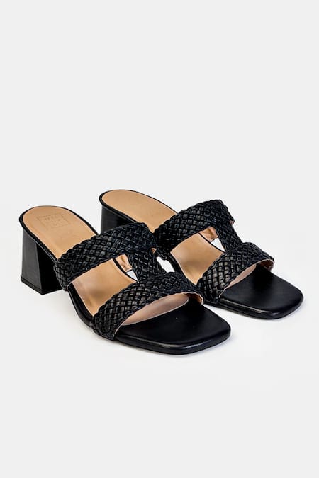 Heel Your Sole Liona Woven Braided Upper Block Heels 