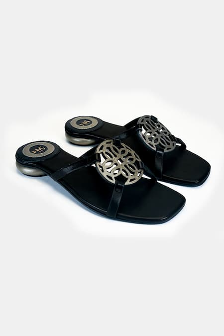 Heel Your Sole Kai Metallic Cutwork Detail Sandals 