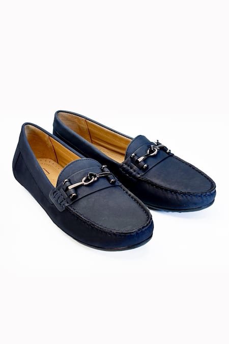 Heel Your Sole Navy Anne Leather Loafers 