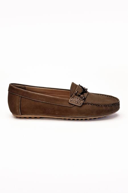 Heel Your Sole_Taupe Anne Leather Loafers _at_Aza_Fashions