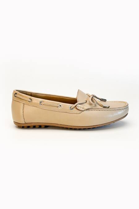 Heel Your Sole_Beige Christie Leather Loafers _Online_at_Aza_Fashions