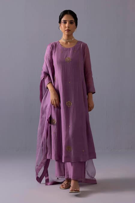 Label Shreya Sharma Noor Chanderi Embroidered Kurta Set 