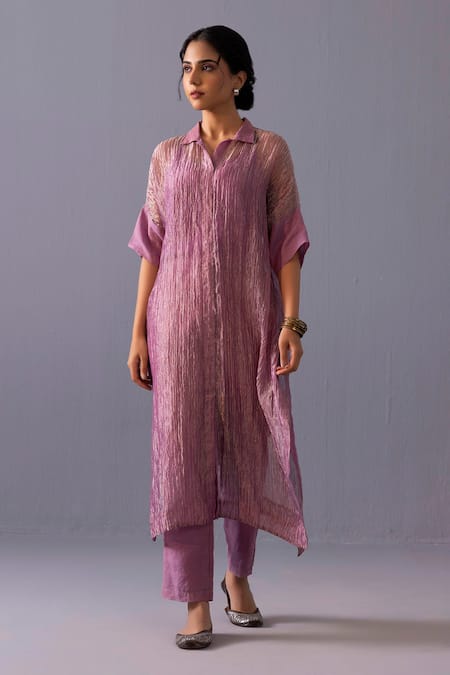 Label Shreya Sharma Rohini Tissue Kurta With Pant 