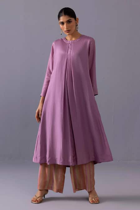 Label Shreya Sharma Maya Pintuck Straight Kurta & Pant Set 