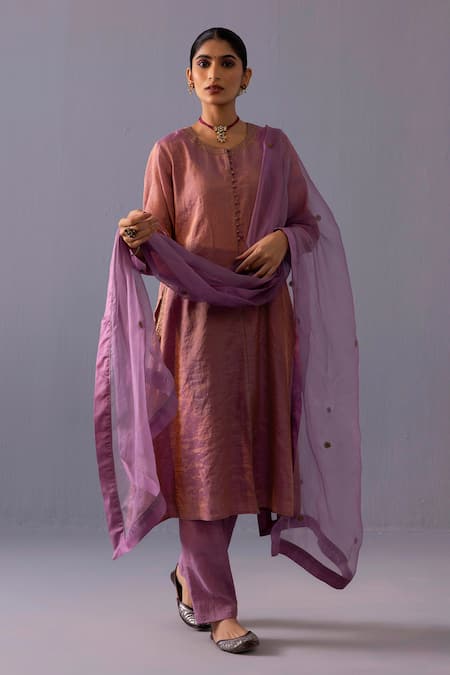 Label Shreya Sharma Rashmi Chanderi Kurta With Pant 