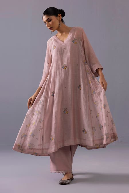 Label Shreya Sharma Sagarika Placement Embroidered Kurta Set 