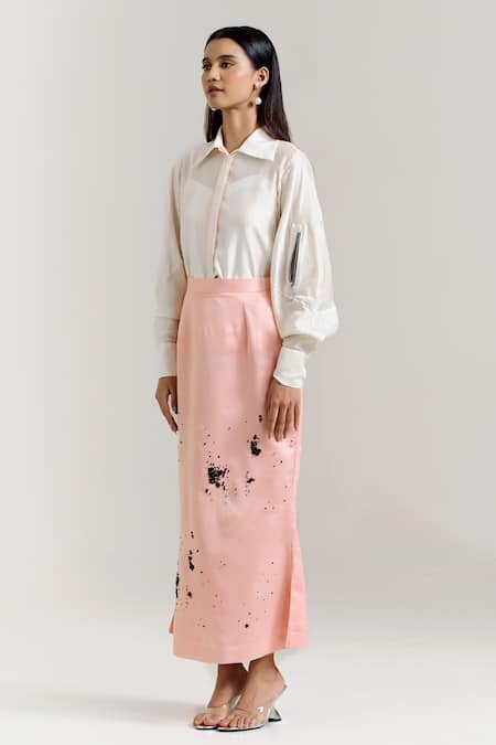 Notsosure Chanderi Silk Shirt With Skirt 