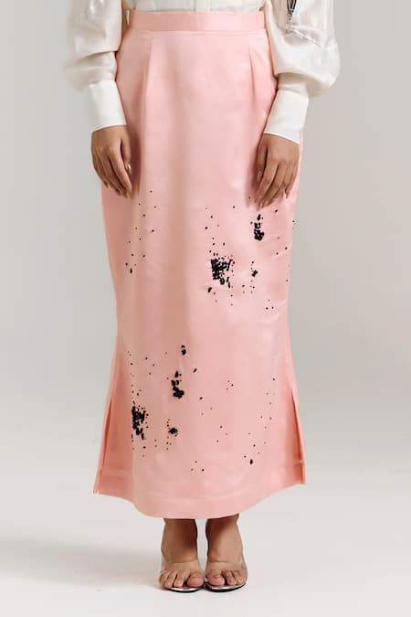 Buy_Notsosure_Off White Chanderi Silk Collared Shirt With Skirt _Online_at_Aza_Fashions