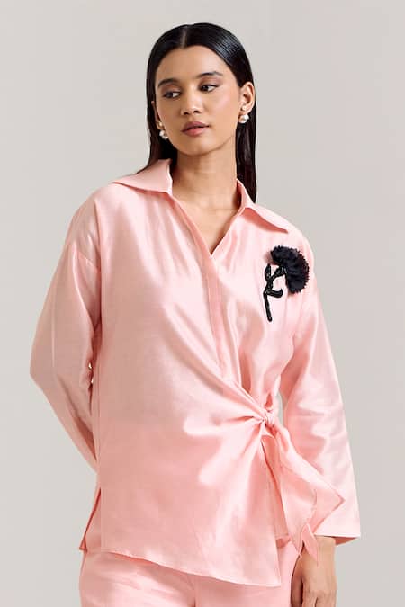 Notsosure Brooch Embellished Shirt 