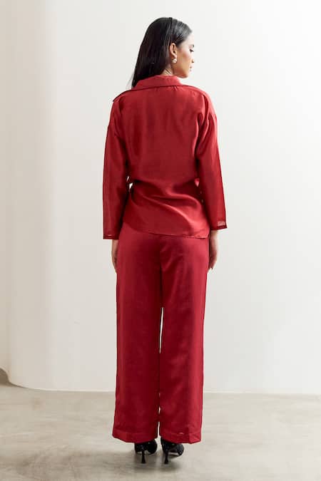 Notsosure Floral Embellished Shirt With Pant 