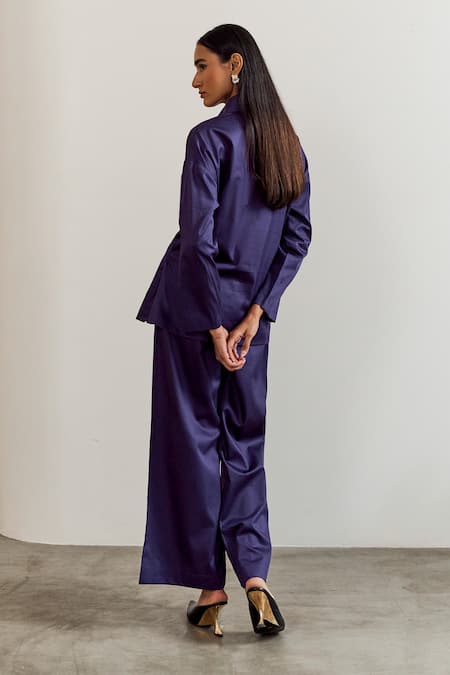 Notsosure Flower Embroidered Shirt & Pant Set 