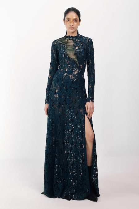 Siddhant Agrawal Fernmist Embellished Gown 