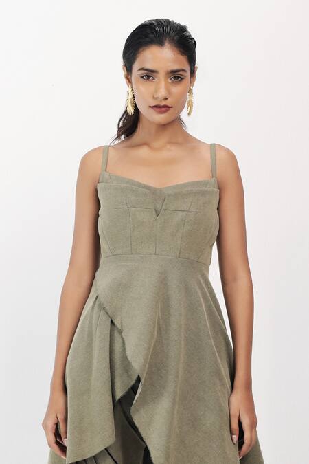 Buy Siddhant Agrawal Green Cotton, Denim Sweetheart Neck Sage Drift Corset Top Online at Aza Fashions Buy_Siddhant Agrawal_Green Cotton, Denim Sweetheart Neck Sage Drift Corset Top _Online_at_Aza_Fashions