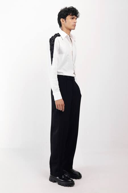 Shop Siddhant Agrawal Black Withered Grace Trouser Online at Aza Fashions Shop_Siddhant Agrawal_Black Withered Grace Trouser _Online_at_Aza_Fashions