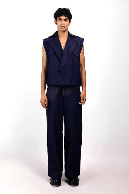 Siddhant Agrawal Blue Indigo Drift Trouser 