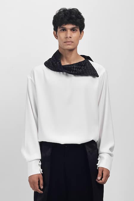Siddhant Agrawal White Ivory Bark Shirt 