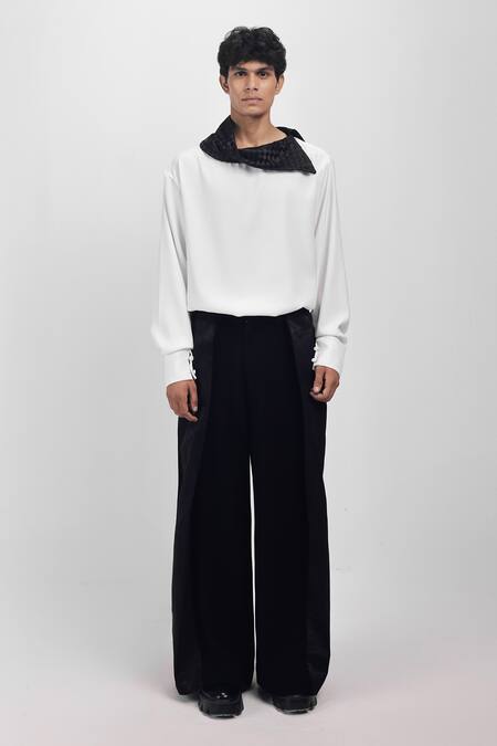 Siddhant Agrawal_White Ivory Bark Shirt _Online_at_Aza_Fashions