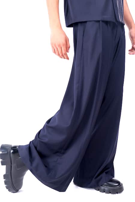 Siddhant Agrawal_Navy Cobalt Root Trouser _at_Aza_Fashions