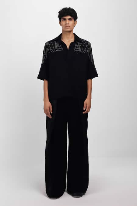 Siddhant Agrawal Black Beads, Embroidery Ashroot Whorl T-shirt 