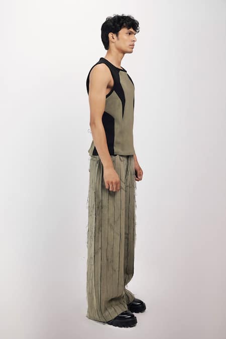 Siddhant Agrawal_Green Tropical Eclipse Vest _Online_at_Aza_Fashions